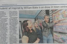 Students' Blake art on show in town centre - 21st August 2014
