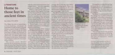 William Blake's Cottage Sale featured in the Independent 